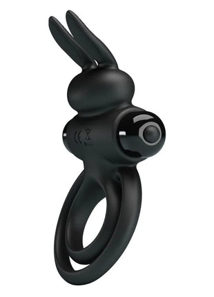 PRETTY LOVE - VIBRATOR III KANINCHENRING FÜR SCHWARZEN PENIS - Penisring für Paare