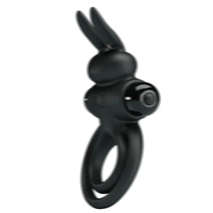 PRETTY LOVE - VIBRATOR III KANINCHENRING FÜR SCHWARZEN PENIS - Penisring für Paare