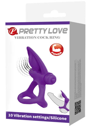 PRETTY LOVE - VIBRATORRING 10 VIBRATIONEN LILA SILIKON - Penisring für Paare