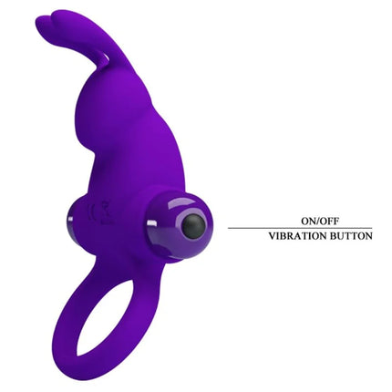 PRETTY LOVE - VIBRATORRING I KANINCHEN FÜR LILA PENIS - Penisring mit Vibration