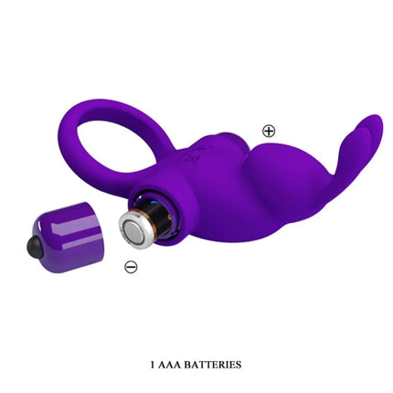 PRETTY LOVE - VIBRATORRING I KANINCHEN FÜR LILA PENIS - Penisring mit Vibration