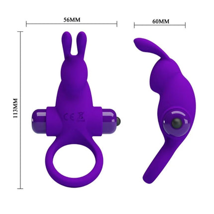 PRETTY LOVE - VIBRATORRING I KANINCHEN FÜR LILA PENIS - Penisring mit Vibration