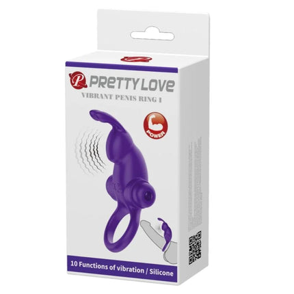 PRETTY LOVE - VIBRATORRING I KANINCHEN FÜR LILA PENIS - Penisring mit Vibration