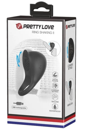 PRETTY LOVE - VIBRIERENDER PENISRING MIT SCHWARZER ZUNGE - Penisring für Paare