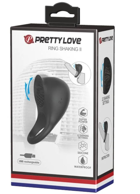 PRETTY LOVE - VIBRIERENDER PENISRING MIT SCHWARZER ZUNGE - Penisring für Paare