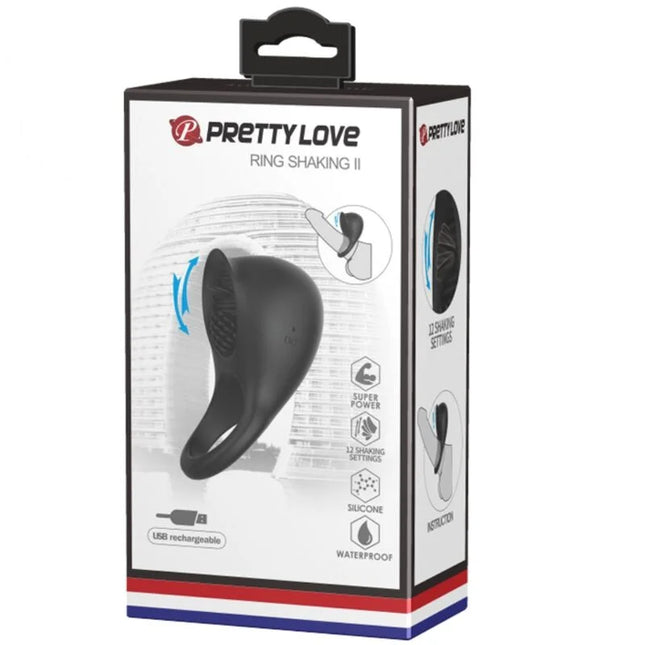 PRETTY LOVE - VIBRIERENDER PENISRING MIT SCHWARZER ZUNGE - Penisring für Paare