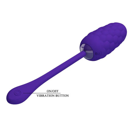 Lila silikon vibrator mit strukturierter griffzone und glattem griff von pretty love wiederaufladbar