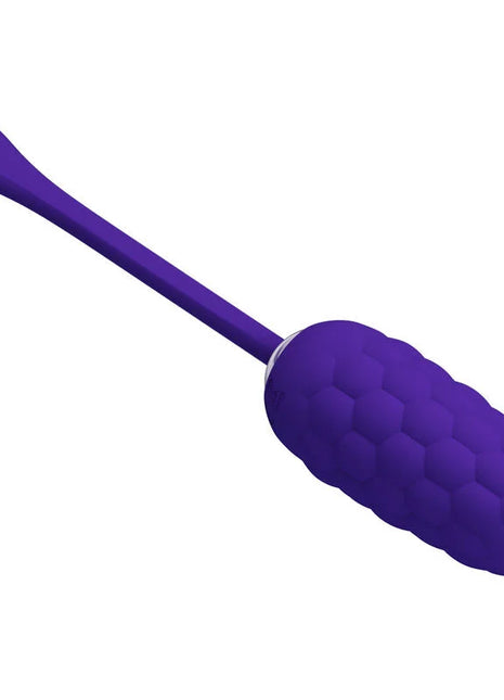 Lila silikon vibrator mit strukturierter wabenmuster kopf und glattem griff von pretty love