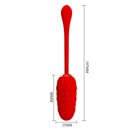 PRETTY LOVE - VIBRIERENDES EI MIT ROTER WIEDERAUFLADBARER MEERESTEXTUR - Vibrierendes Ei