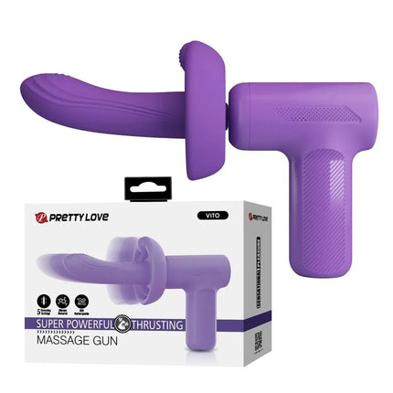 Lila pretty love vito thrusting massage gun aus silikon mit ergonomischem griff und 5 modus für effektive massage