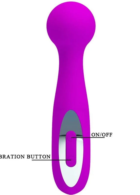 Vibrationsspielzeug pretty love wade massager mit glattem glänzendem magentafarbenem körper und ergonomischem griff
