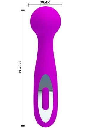 Vibrato von pretty love in leuchtendem lila silikon mit ergonomischem design und silbernem akzentknopf