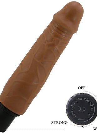 Pretty love waldorf realistischer vibrator 18 cm braun silikon mit strukturierter oberfläche und schwarzer basis mit wählschalter