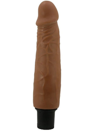 Tanfarbener silikon dildo mit strukturierter schlaufe und schwarzer basis von Pretty Love Waldorf realistischer vibrator 18 cm