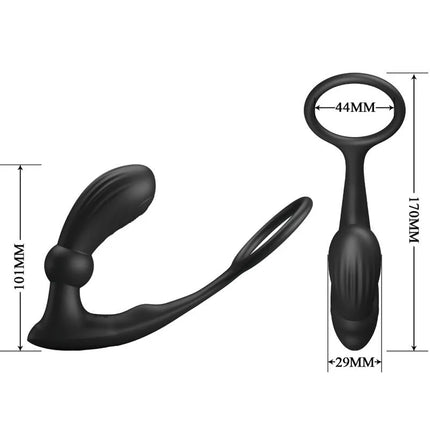 PRETTY LOVE - WARREN BLACK ANALRING & VIBRATOR - Anal-Vibratoren