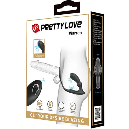 PRETTY LOVE - WARREN BLACK ANALRING & VIBRATOR - Anal-Vibratoren