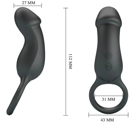 PRETTY LOVE - WARREN BLACK ANALRING & VIBRATOR