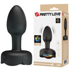 Schwarzer pretty love silikon vibrations-analplug mit 10 modi und usb aufladbar magnetischer ladestation