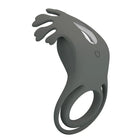 Grauer pretty love vibrationsring aus silikon mit flügelförmigem design und integriertem power-knopf