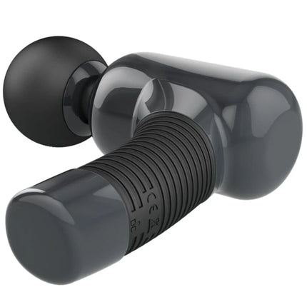 Schwarzer ergonomischer handmassagegerät mit strukturierter griffoberfläche und glänzendem finish von Pretty Love