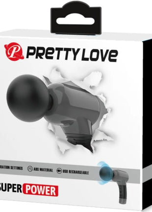 Schwarzer und grauer wiederaufladbarer massager mit kugelkopf aus abs material von pretty love mit 7 funktionen und 5 geschwindigkeiten