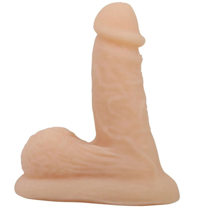 Peachfarbener silikon dildo mit strukturierter oberfläche und abgerundetem fuß von pretty love wildon 10 cm