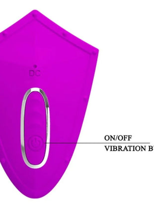 Vibrationsgerät pretty love willie stimulator in violett mit silbernem ovalem powerknopf und fernbedienung
