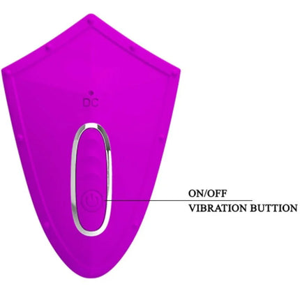 Vibrationsgerät pretty love willie stimulator in violett mit silbernem ovalem powerknopf und fernbedienung