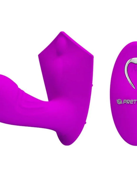 Lila Pretty Love Willie Stimulator mit Fernbedienung und ergonomischem Design aus silikon für komfortable Anwendung