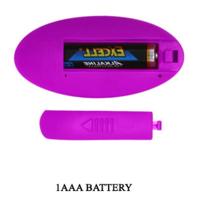 Pretty love willie stimulator mit fernbedienung lila plastikbatterieabdeckung mit excelf aaa alkaliner batterie innen