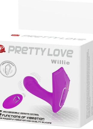 Lila silikon vibrator mit fernbedienung von pretty love im design willie stimulator für intensive anwendung