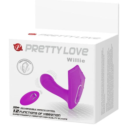 Lila silikon vibrator mit fernbedienung von pretty love im design willie stimulator für intensive anwendung