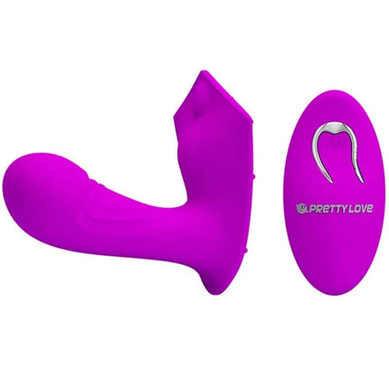 Lila silikon willie stimulator mit fernbedienung von prettylove für erwachsene