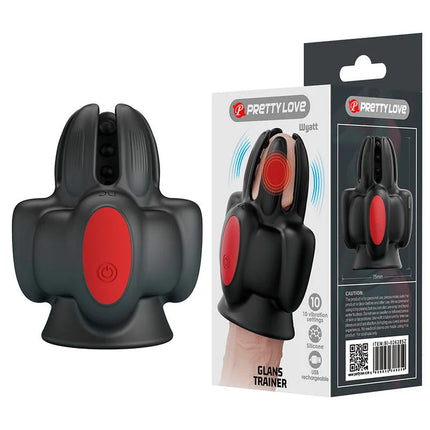 Schwarzer und roter silikon finger vibrator mit power-taste für handstimulation pretty love wyatt automatischer masturbator