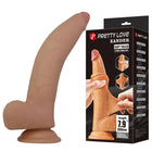 Tanfarbener pretty love xander realistic dildo aus silikon mit slide skin-technologie und stabilem fuß 20 cm lang