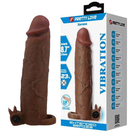 Pretty love xerxes vibrierender penis simulator 22 cm braun mit vibrierender penis sleeve funktion