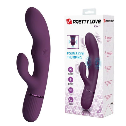 Lila silikon-hase vibrator pretty love zach mit ergonomischem design und stossfunktionen für intensiven gebrauch