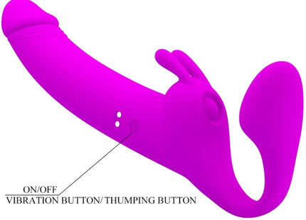 PRETTY LOVE - ZANINI STRAPLESS STRAP-ON 10 VIBRATIONEN LILA - Doppeldildo