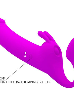 PRETTY LOVE - ZANINI STRAPLESS STRAP-ON 10 VIBRATIONEN LILA - Doppeldildo