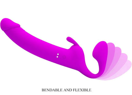 PRETTY LOVE - ZANINI STRAPLESS STRAP-ON 10 VIBRATIONEN LILA - Doppeldildo