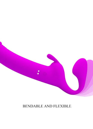 PRETTY LOVE - ZANINI STRAPLESS STRAP-ON 10 VIBRATIONEN LILA - Doppeldildo