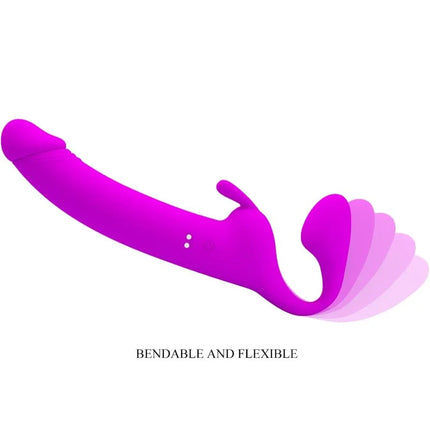 PRETTY LOVE - ZANINI STRAPLESS STRAP-ON 10 VIBRATIONEN LILA - Doppeldildo