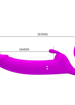 PRETTY LOVE - ZANINI STRAPLESS STRAP-ON 10 VIBRATIONEN LILA - Doppeldildo