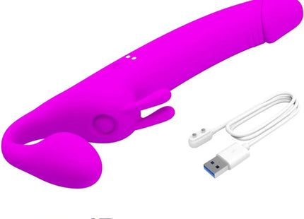 PRETTY LOVE - ZANINI STRAPLESS STRAP-ON 10 VIBRATIONEN LILA - Doppeldildo