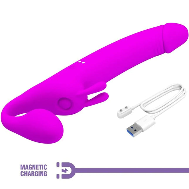 PRETTY LOVE - ZANINI STRAPLESS STRAP-ON 10 VIBRATIONEN LILA - Doppeldildo