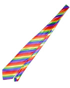 Pride lgbt-flagge krawatte mit glänzenden diagonalen regenbogenstreifen aus satinmaterial
