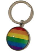 Runder pride lgbt-flagge schlüsselanhänger mit metallring und klarem glasüberzug
