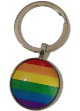 Runder pride lgbt-flagge schlüsselanhänger mit metallring und klarem glasüberzug