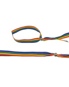 Rainbow-gestreiftes pride lgbt-flagge silberkugelarmband mit silberperlenverschluss aus stoff