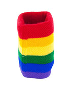 Pride lgbt-flaggenarmbänder regenbogenfarbenes gestricktes handgelenkband mit rot gelb grün blau und lila horizontalen streifen